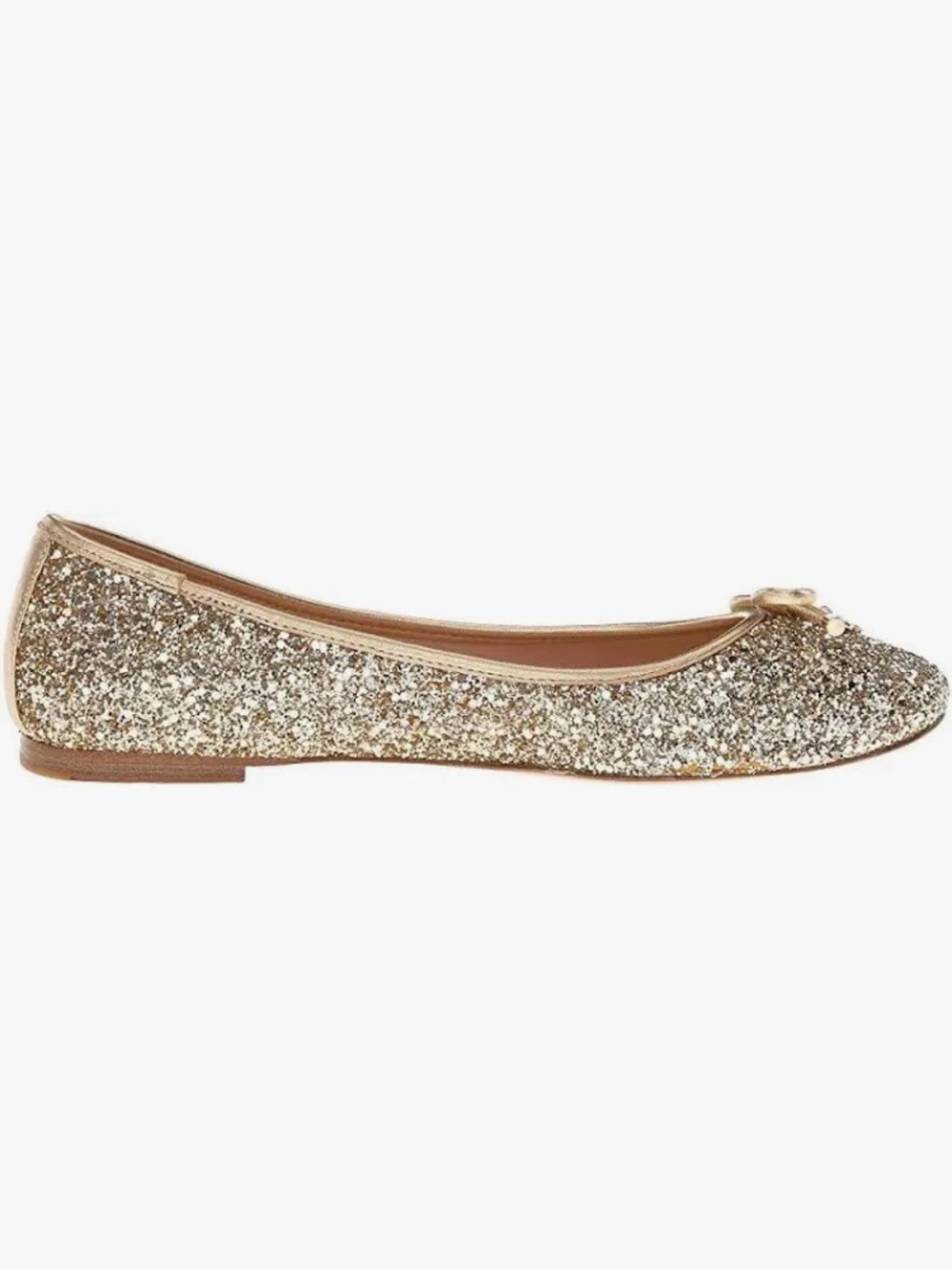 Kate Spade NY Gold Glitter Willa Ballet Flat with Bow Charm - Picture 5 of 8